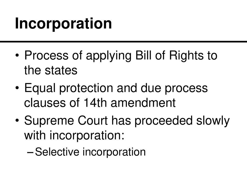 Of applying the bill cheap of rights to the states